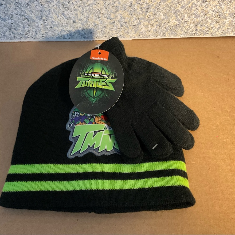 Teenage Mutant Ninja Turtles Kids Hat & Gloves Set (New)